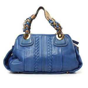 Auth Chloe Heloise Shoulder Bag Blue #6987C12